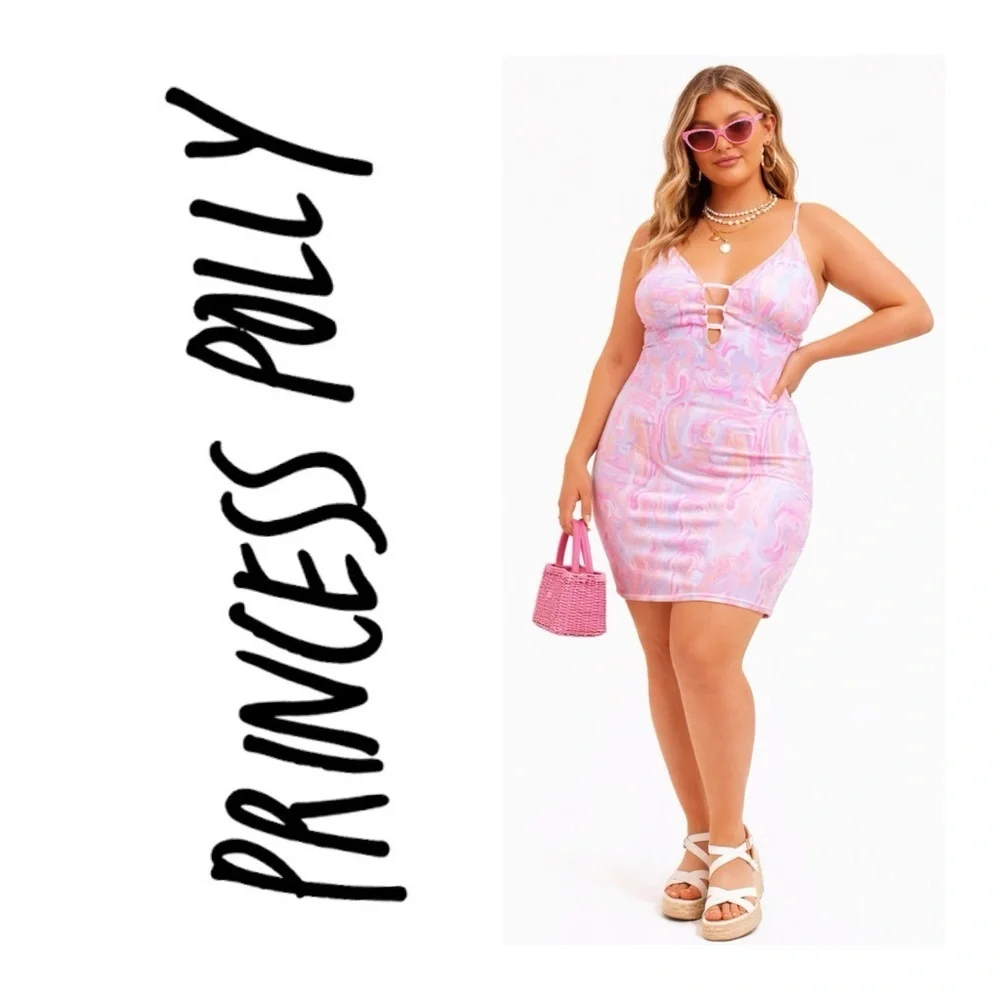 princess polly pink mini dress Straplie skimming mini cut in a leggy length and finished with a floaty frilled hem. Powell Mini Dress | Pink